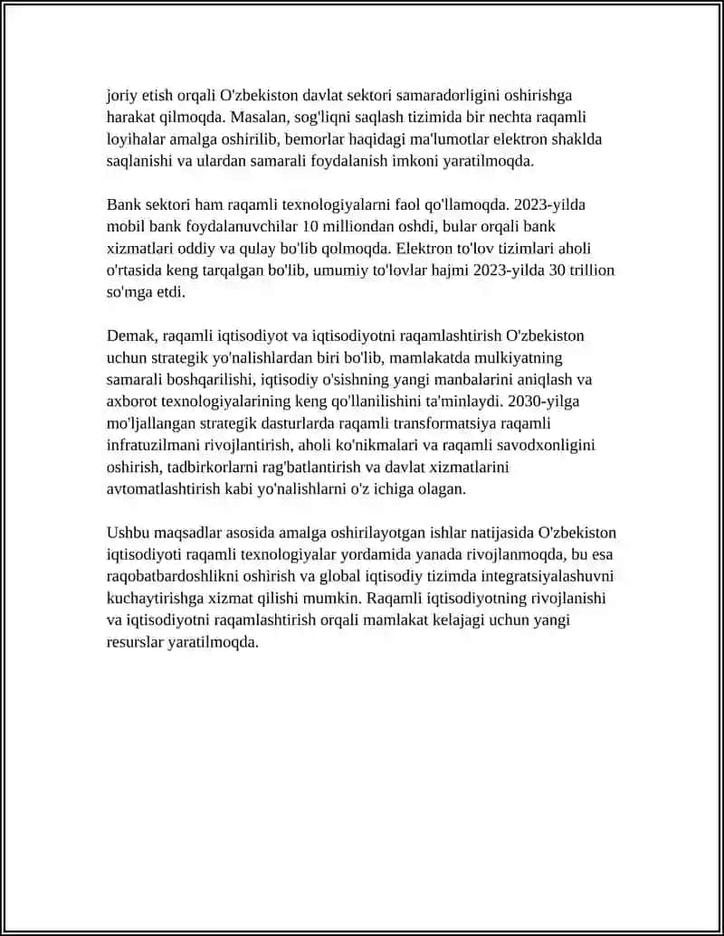 HOZIRGI ZAMON IQTISODIYOT FANI RIVOJLANISHINING ASOSIY YO'NALISHLARI 4