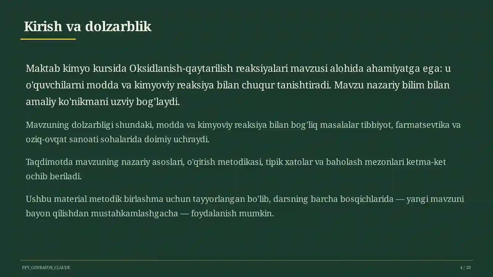 Oksidlanish-qaytarilish reaksiyalari (8-sinf) 4