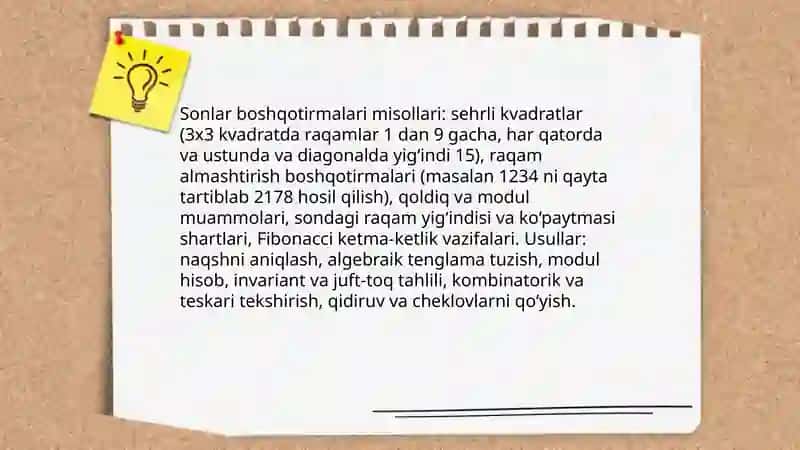 Matematik boshqotirmalar bilan ishlash 4