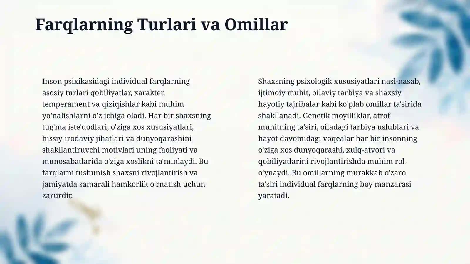 Individual psixologik farqlar muammosi 4