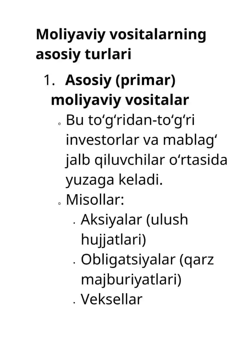 Moliyaviy vositalar 4
