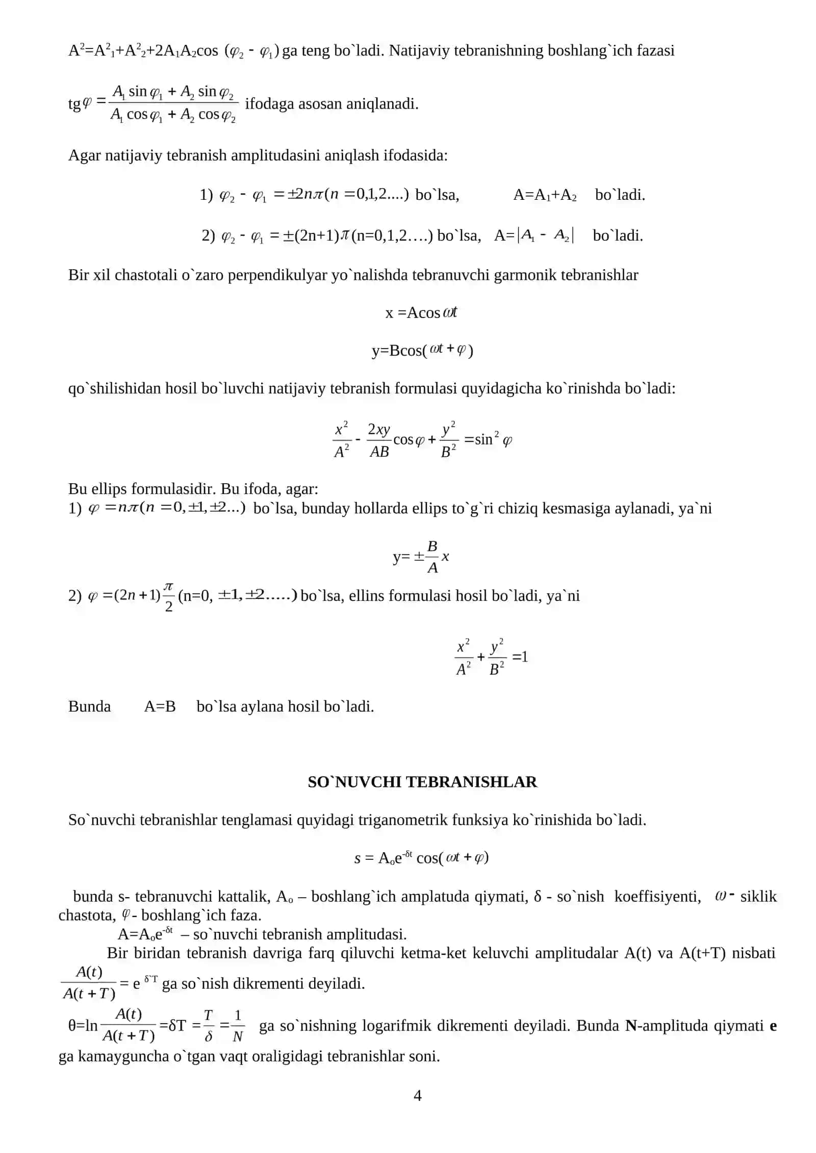 Tebranish va to`lqinlar 4