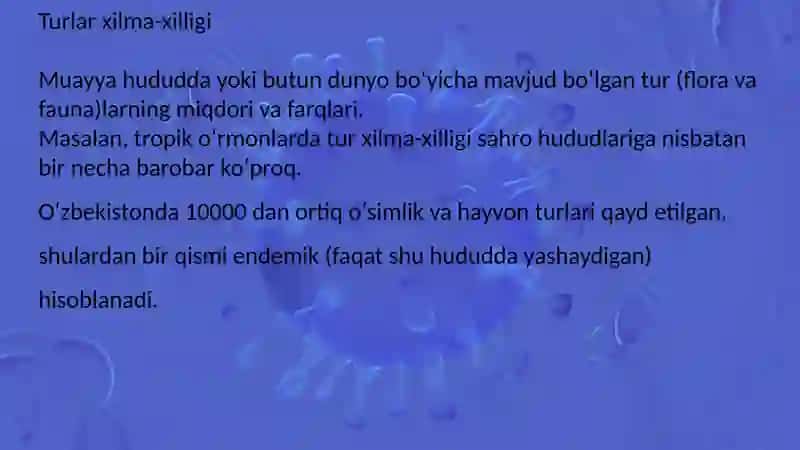 Biologik xilma-xillik va uni muhofaza qilish 4