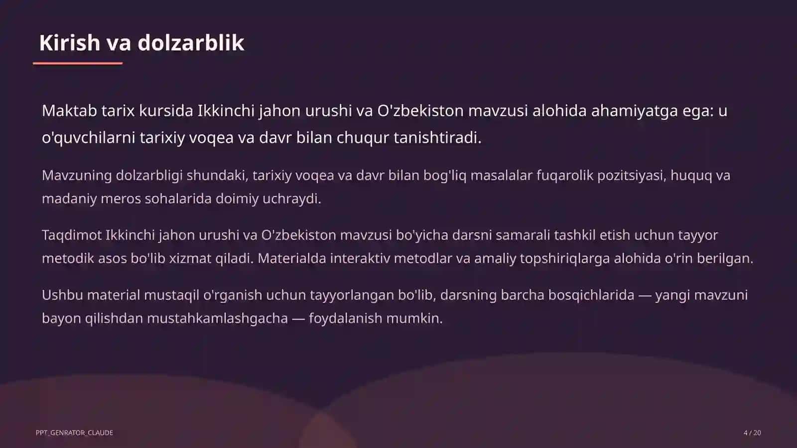 Ikkinchi jahon urushi va O'zbekiston (10-sinf) 4