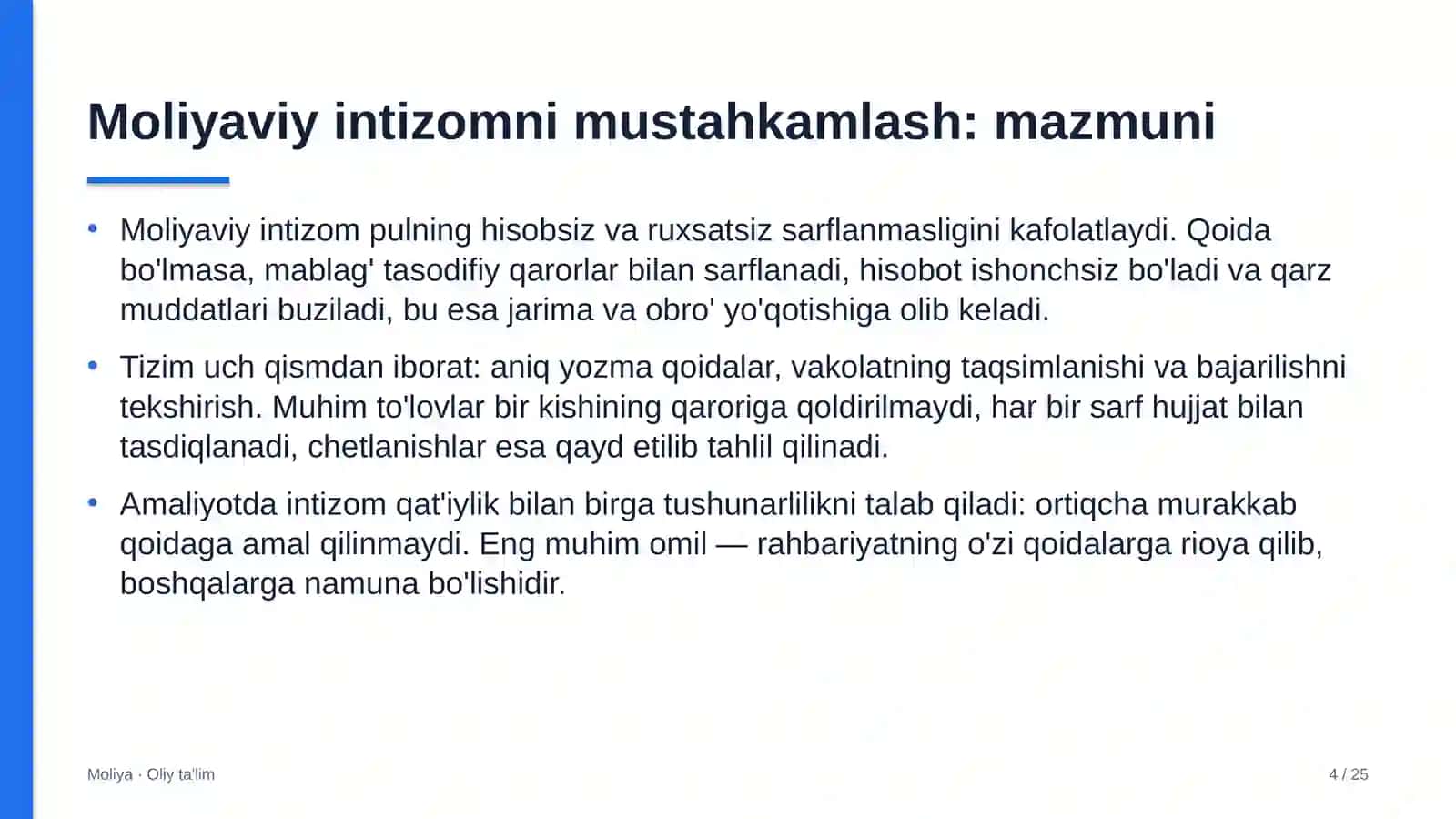 Koll-markazlarda moliyaviy intizomni mustahkamlash 4