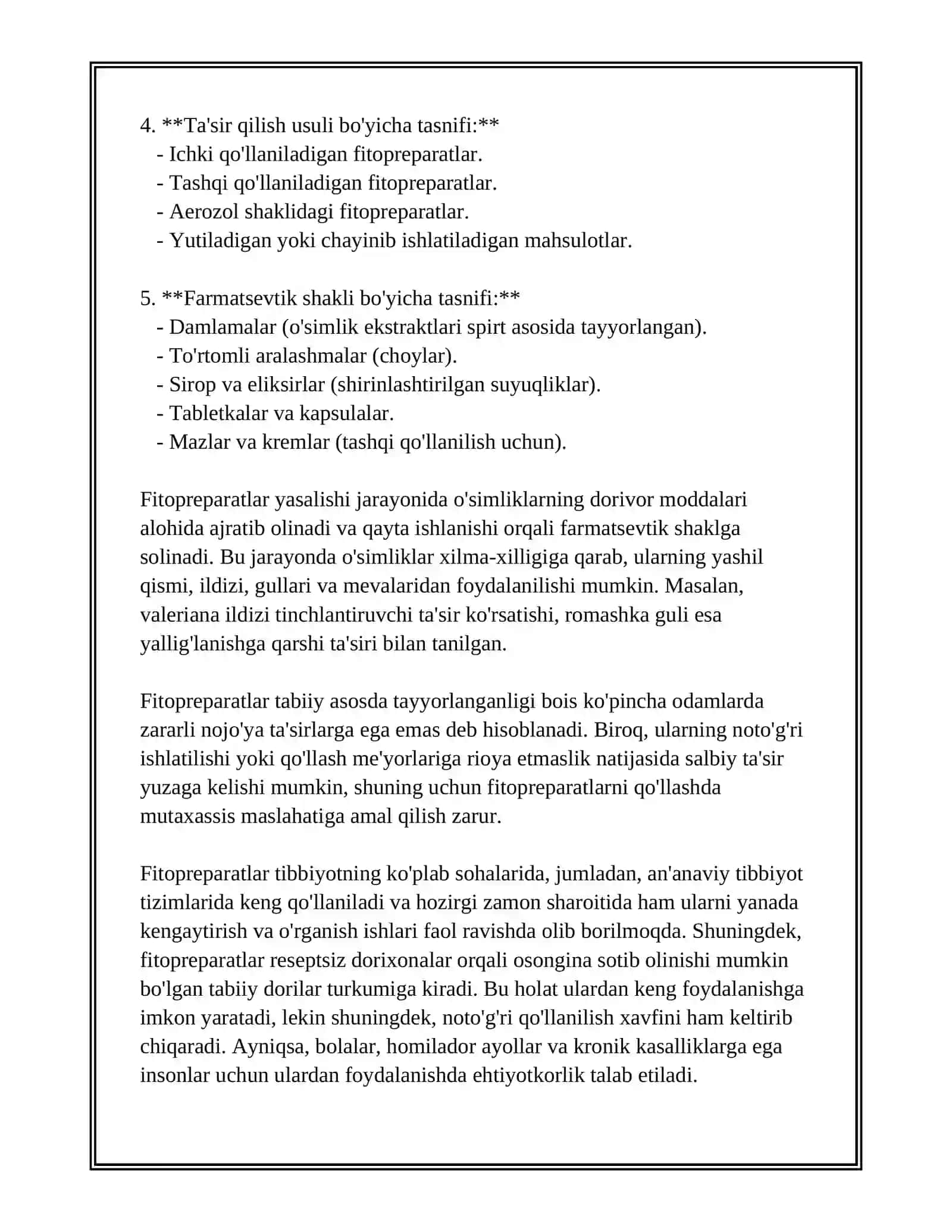 FITOPREPARATLAR VA ULARNING QO’LLANILISHI 4