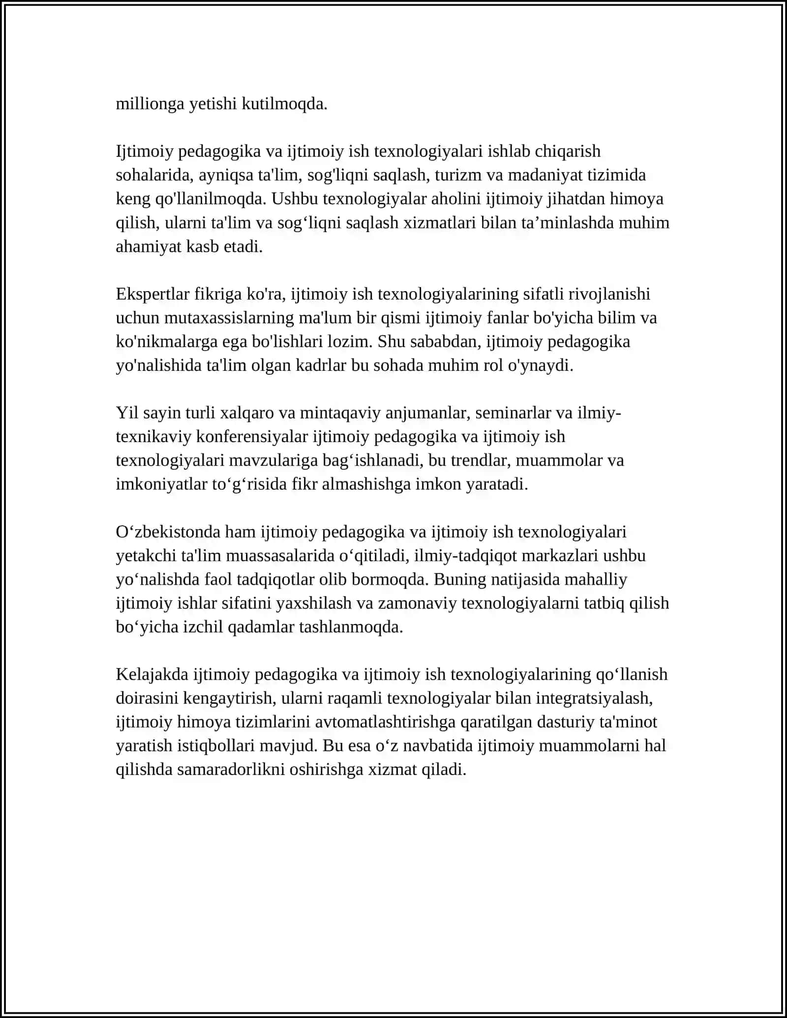 Ijtimoiy pedagogika va ijtimoiy ish texnologiyalari 4