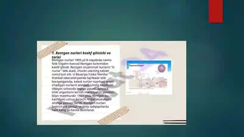 RENTGEN NURLARINI O’RGANISH TARIXI SUYAK VA BO’G’IMLAR RIVOJLANISHINI RENTGEN NURLARI YORDAMIDA O’RGANISH 4