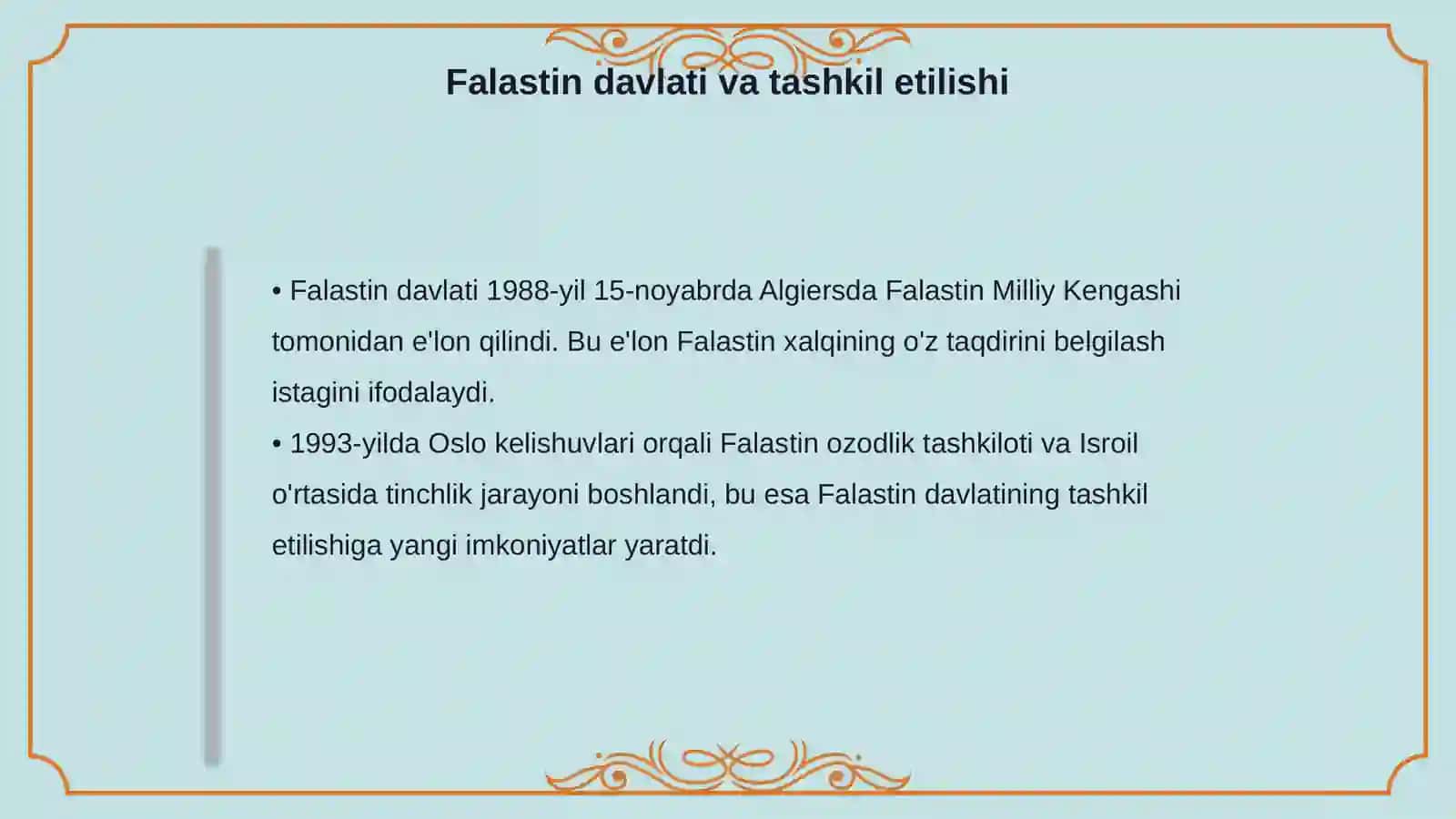 Falastin davlatining tarixi va bugungi siyosiy ahvoli 4