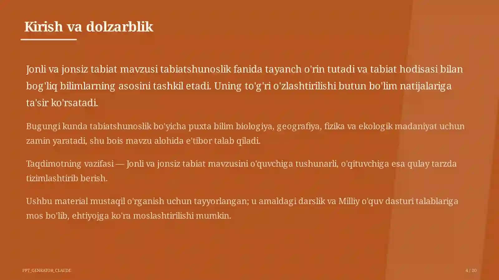 Jonli va jonsiz tabiat (2-sinf) 4