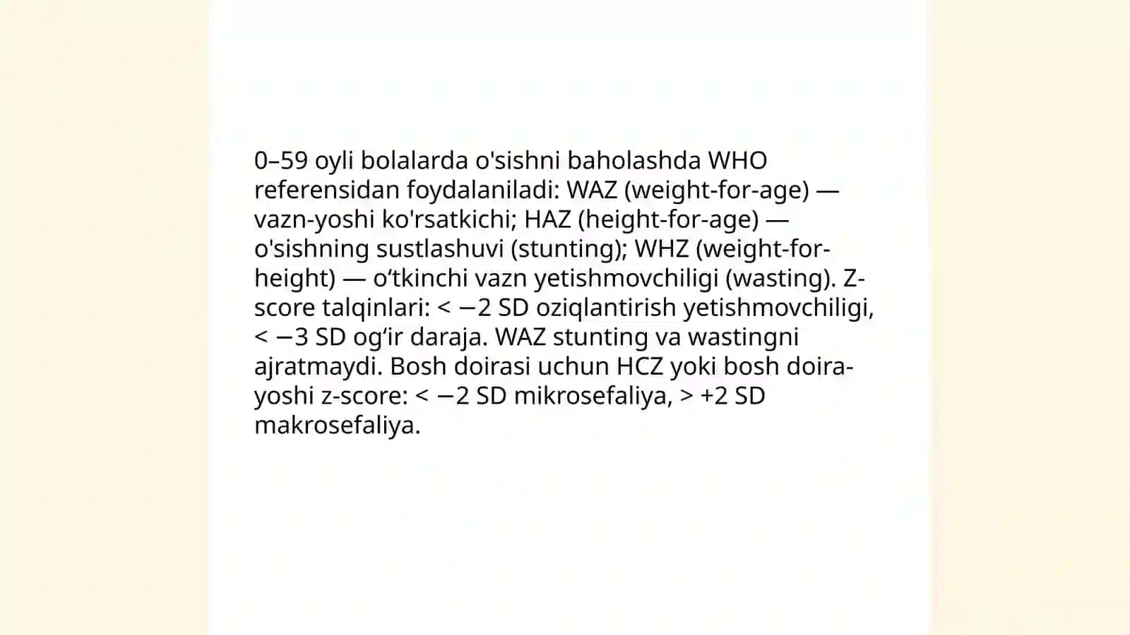 Oziqlanishni baholash. Bolalar ovqatlanish tamoyillari. Bolalikdagi kasalliklar va kasalliklarning shakillanishida ozuqaviy va mikroelwmentlarning yetishmasligi 4