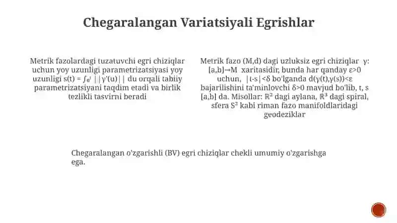 Metrik Fazolar va Uzluksiz Funktsiyalar 4