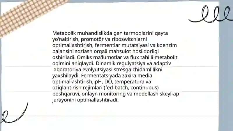 Mikroorganizmlarning biotexnologiyasi 4