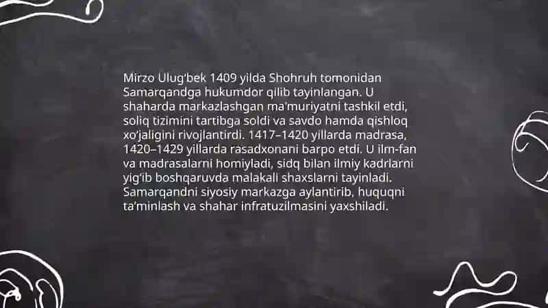 Mirzo Ulugʻbekning hayoti 4