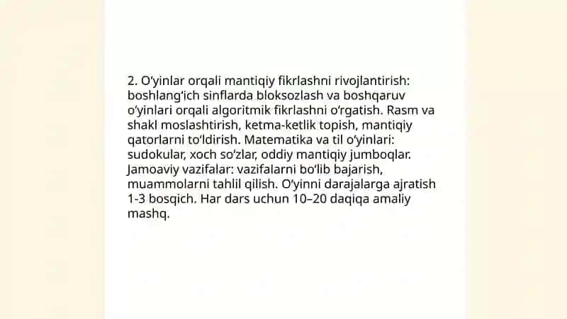Boshlang’ich sinflarda o’quvchilarni mantiqiy fikrlash qobiliyatini oshirish 4