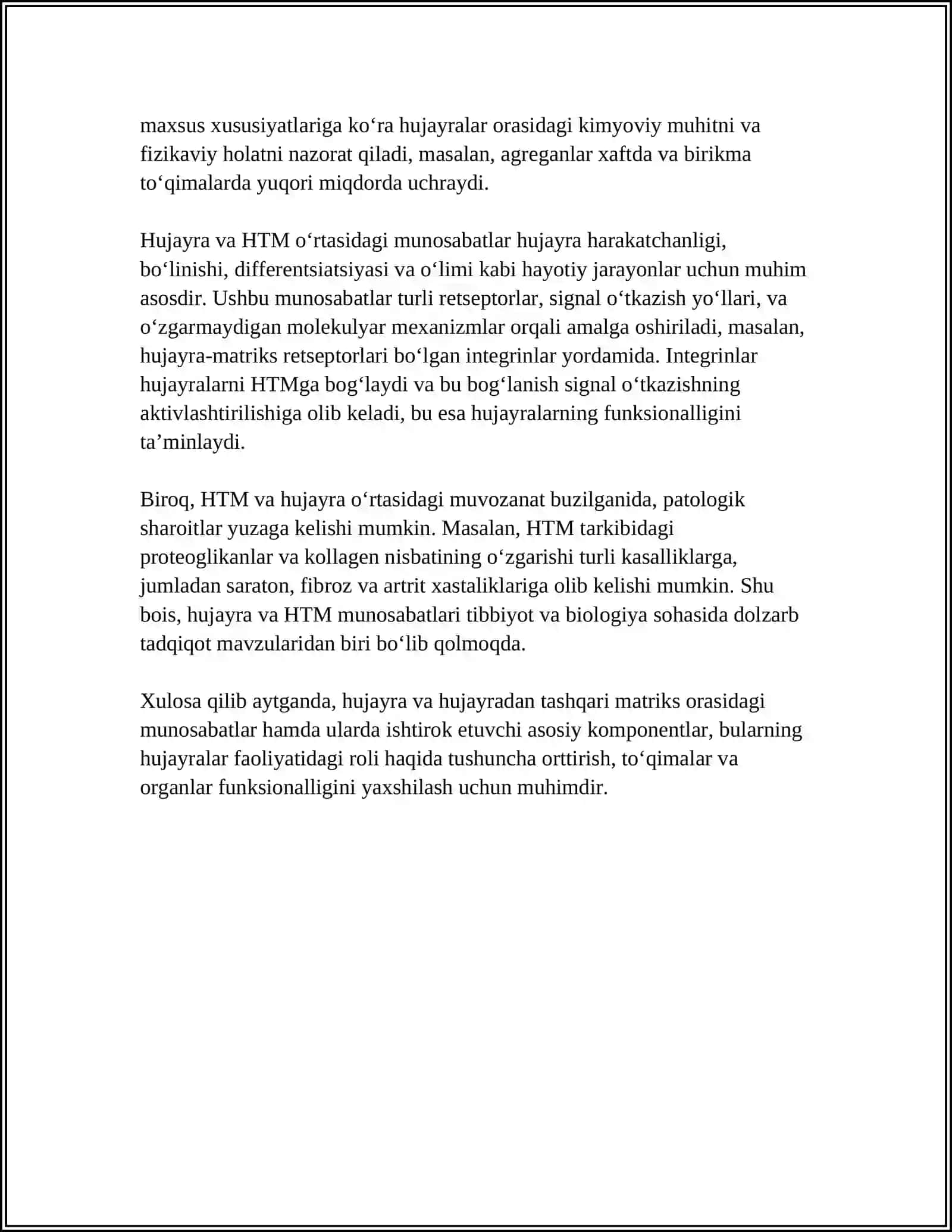 HUJAYRA VA HUJAYRADAN TASHQARI MATRIKS ORASIDAGI MUNOSABATLAR 4