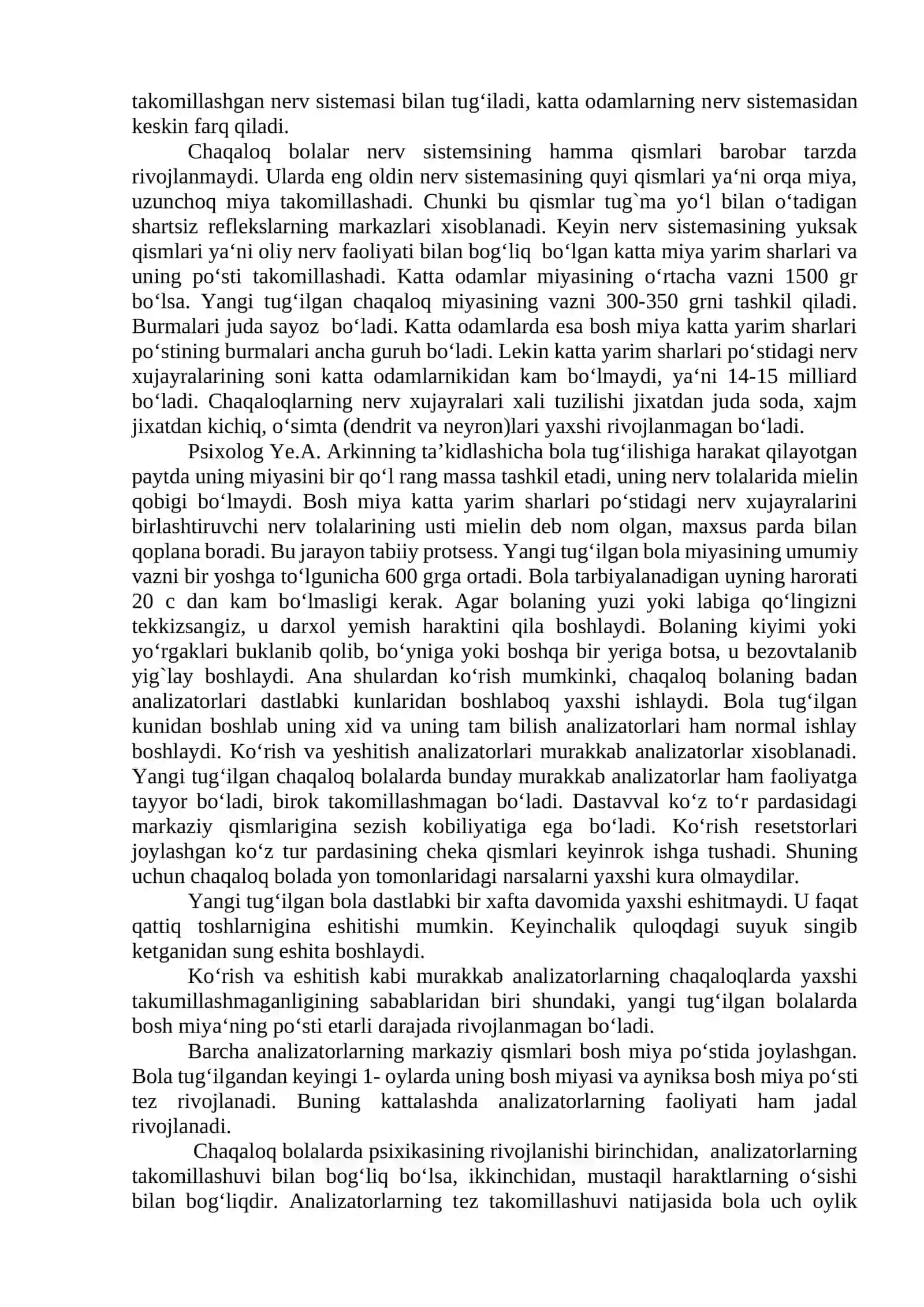 Ontogenezning ilk bosqichlarida insonning psixik rivojlanishiga xos xususiyatlar 4