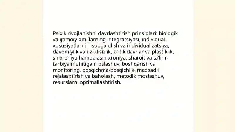 Psixik rivojlanish va uni davrlashtirish muammosi 4