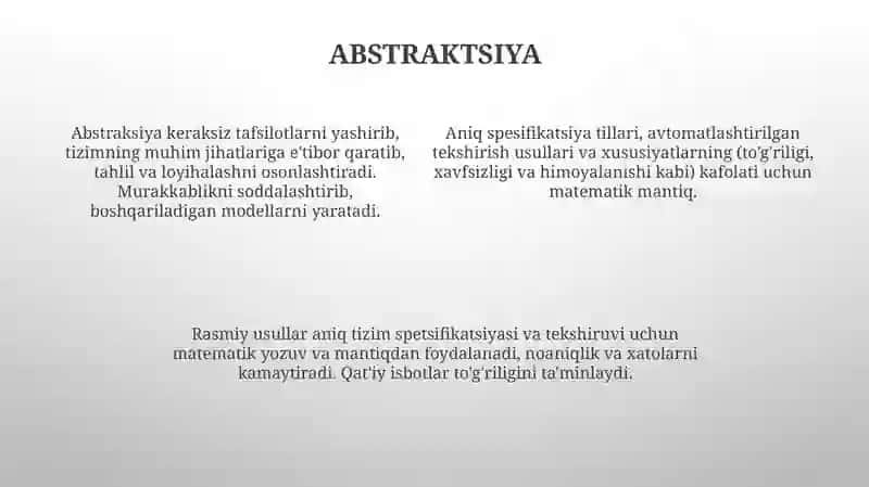 Formal metodning xususiyatlari 4