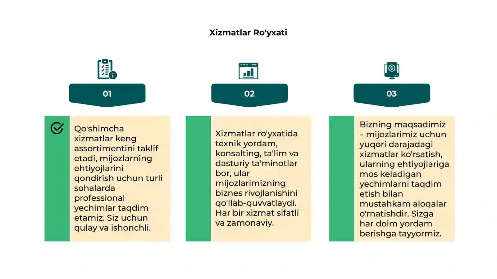 Qo'shimcha Xizmatlar 4