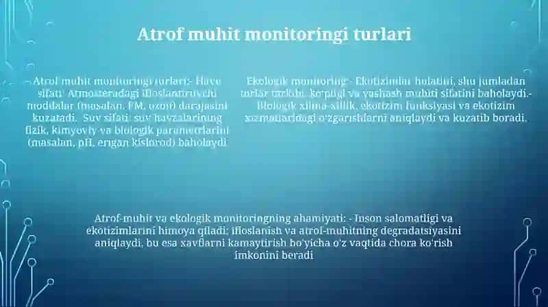 Ekologik Monitoring Va Uning Ahamiyati 4