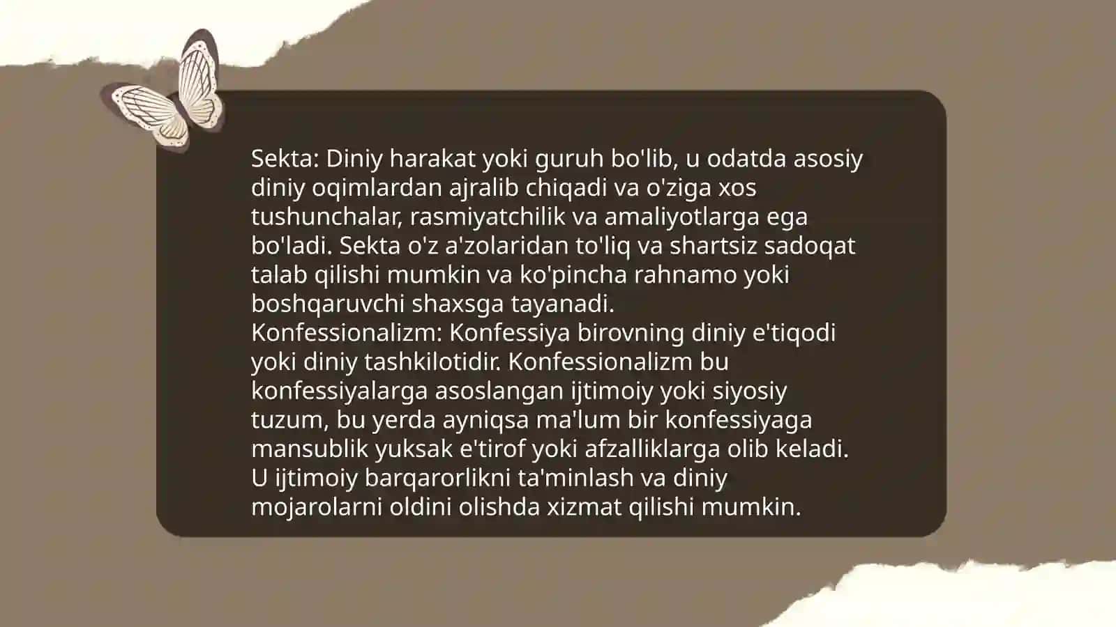 Yangi diniy ta'limotlar va sektalar: Dunyoning konfessional manzarasi,soxta xristianlik harakatlari,bahoiylik, xalqaro krishnani anglash jamiyati 4