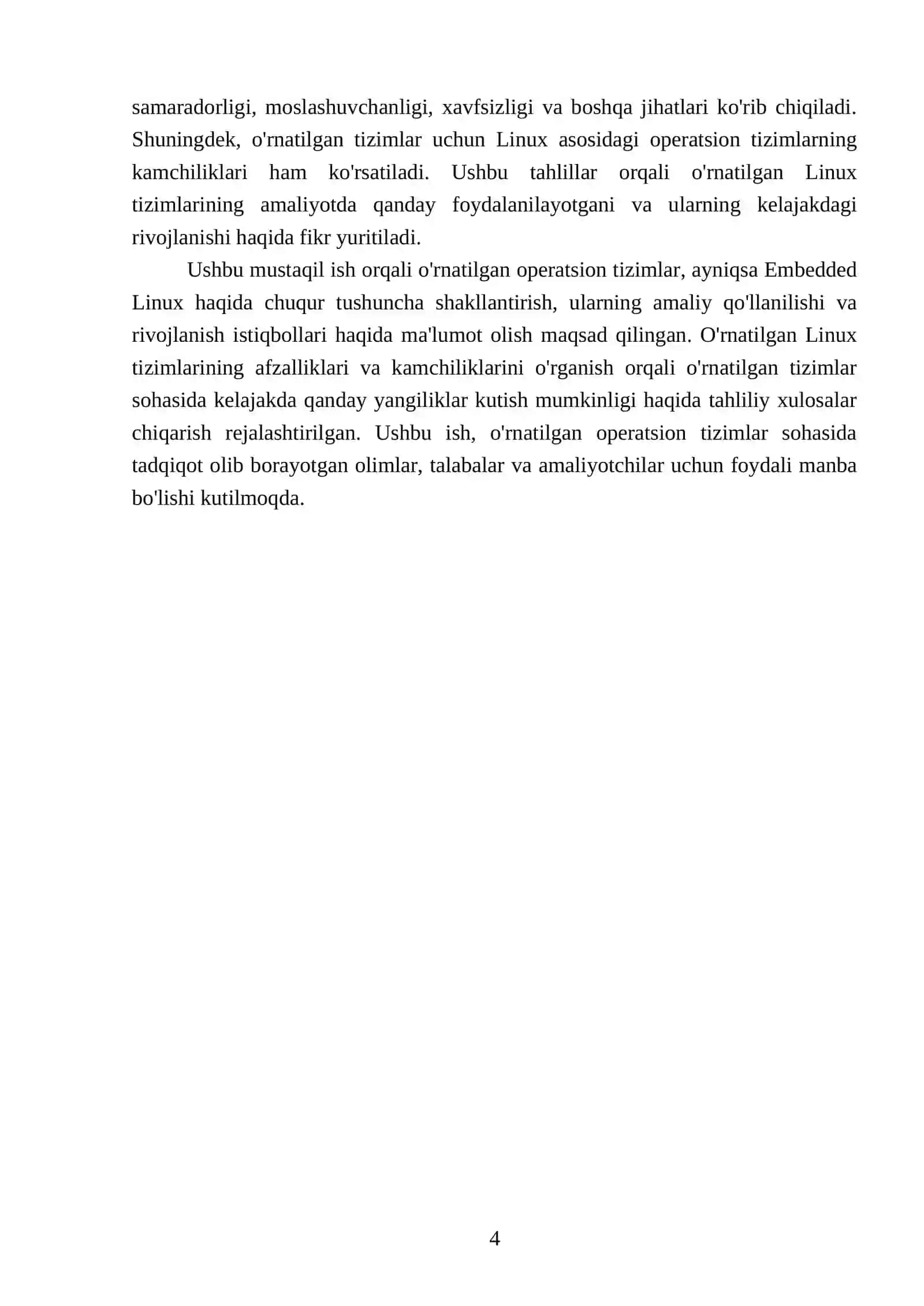 O'rnatilgan operatsion tizimlar (Embedded Linux) 4
