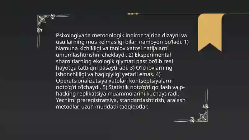 Psixologiyaning fan sifatidagi inqirozi 4
