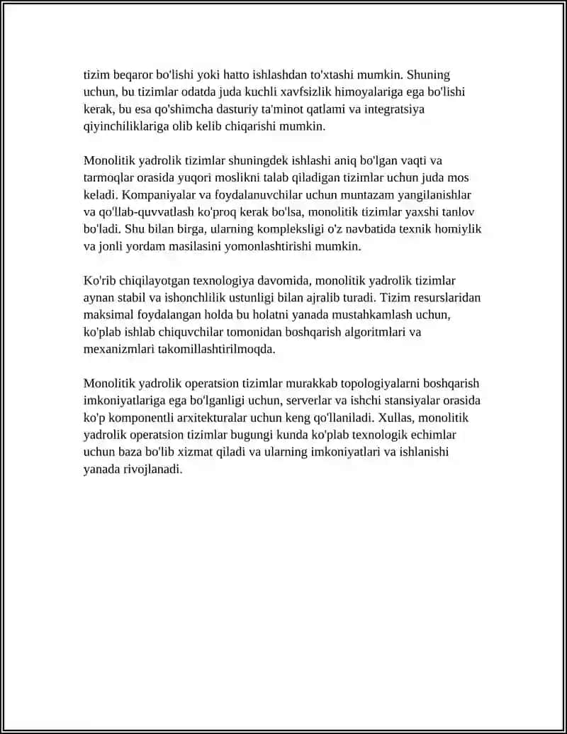 Monolitik yadrolik operatsion tizimlar va ularning imkoniyatlari 4