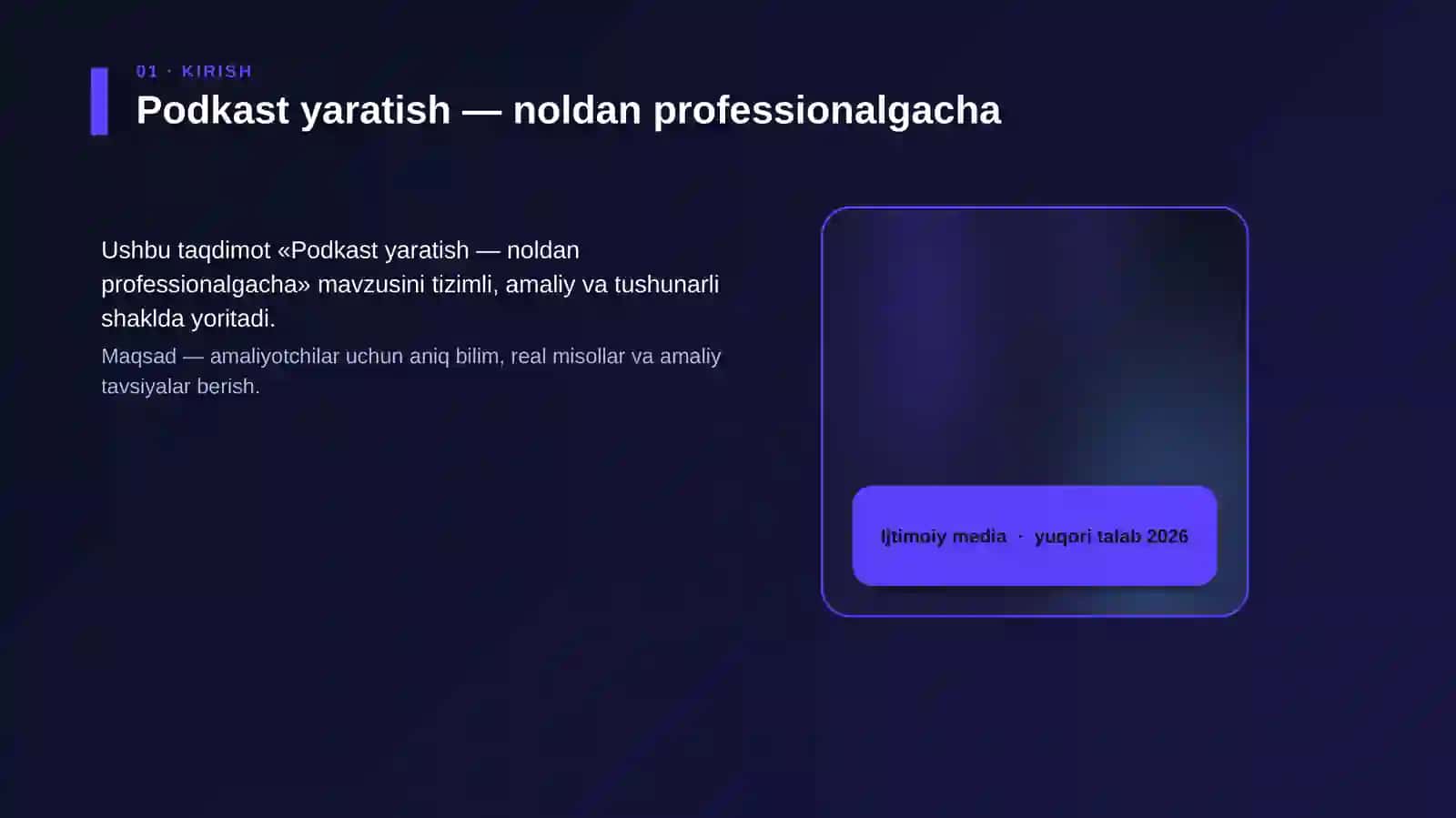 Podkast yaratish — noldan professionalgacha 4