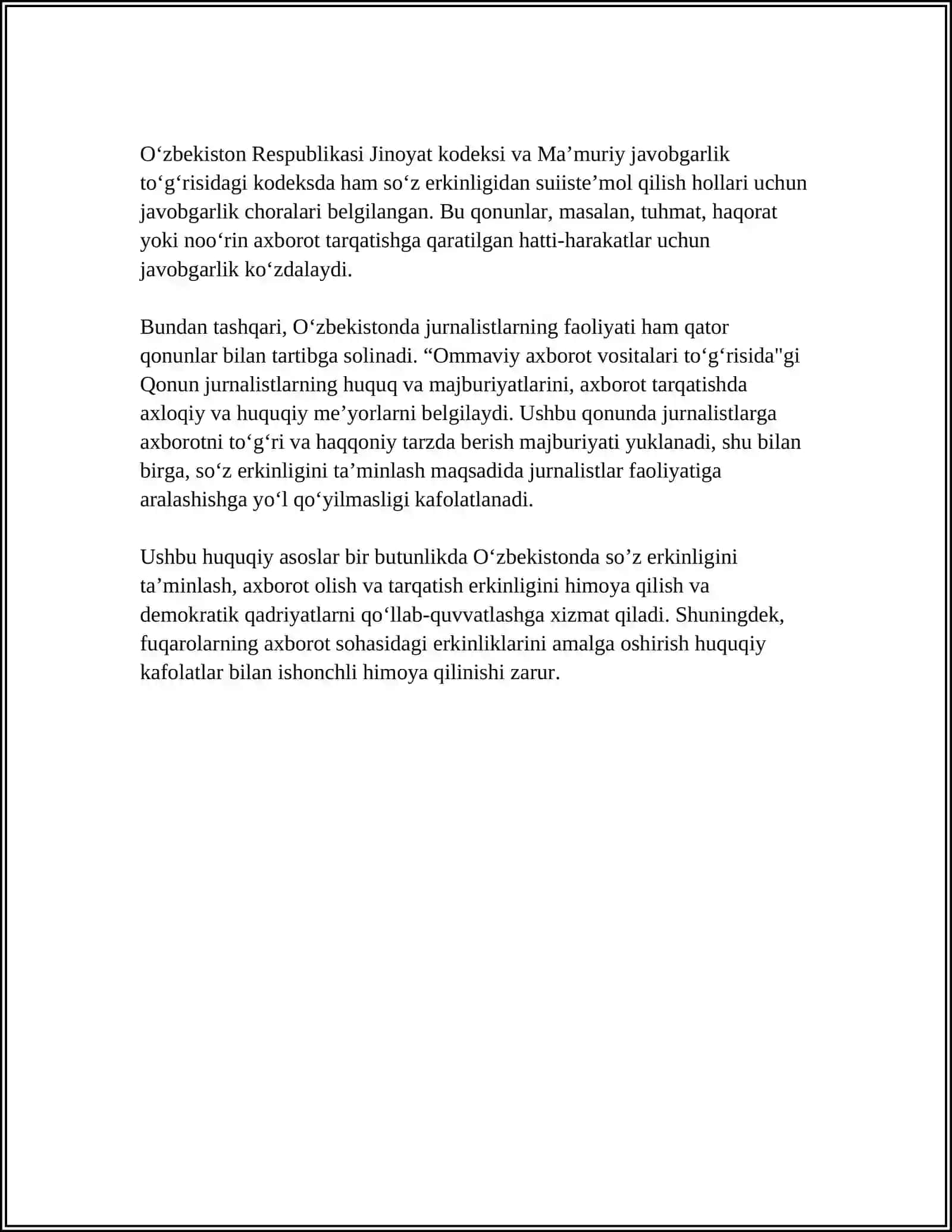 So'z erkinligining huquqiy asoslari 4