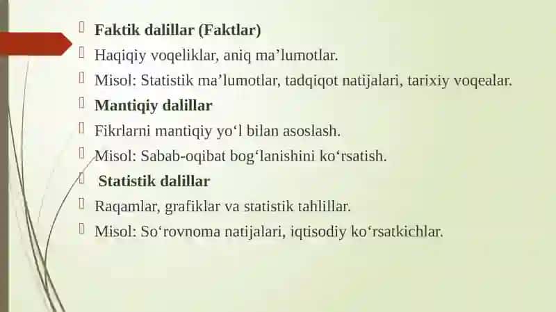 Dalillarni tanqidiy baholash va umumlashtrish uslubi 4