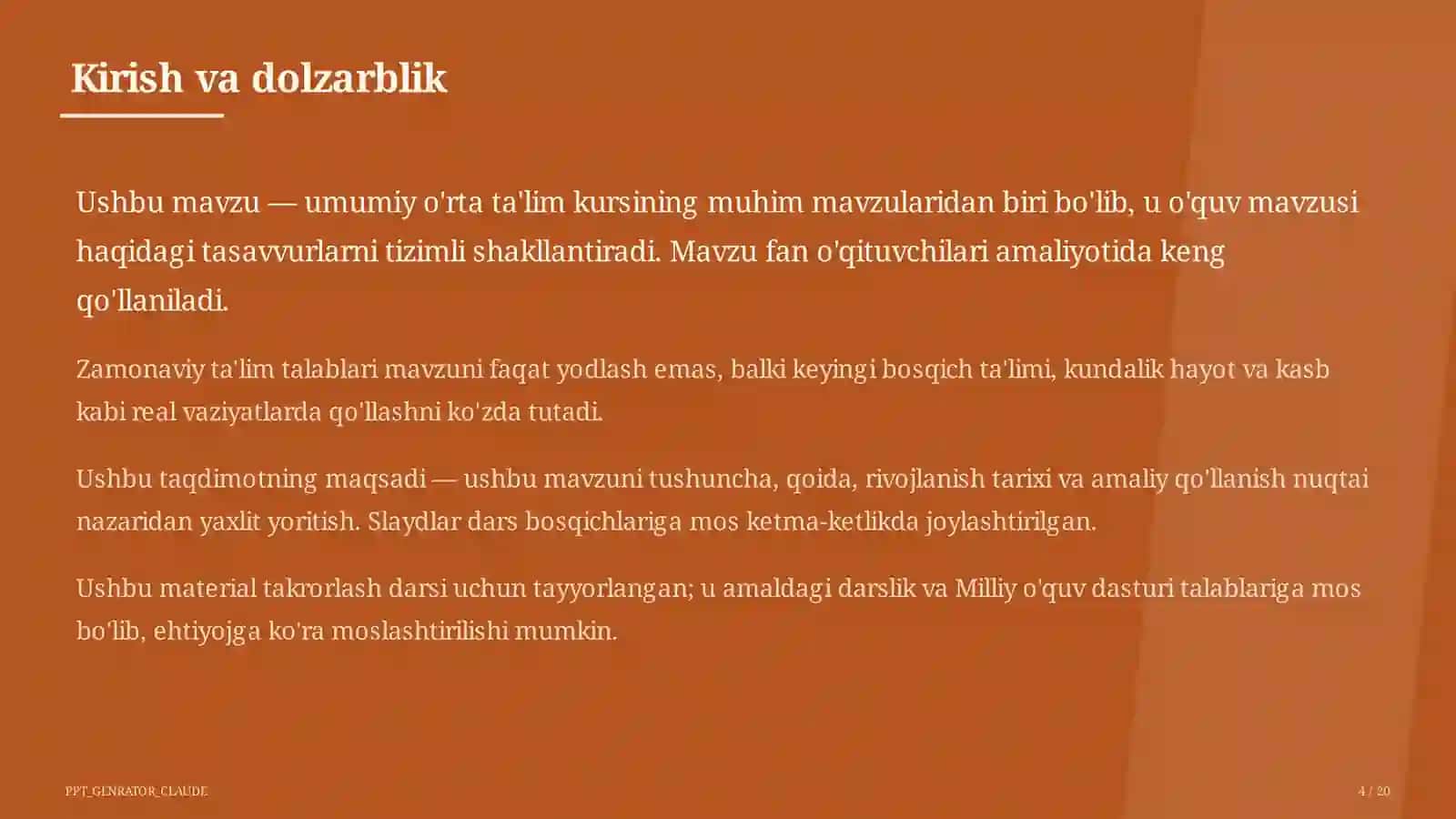 Dolzarb mavzular — maktab va o'qituvchilar 4