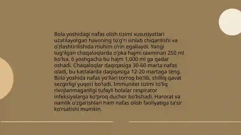 Nafas olish tizimining yosh xususiyatlari va gigiyenasi 4