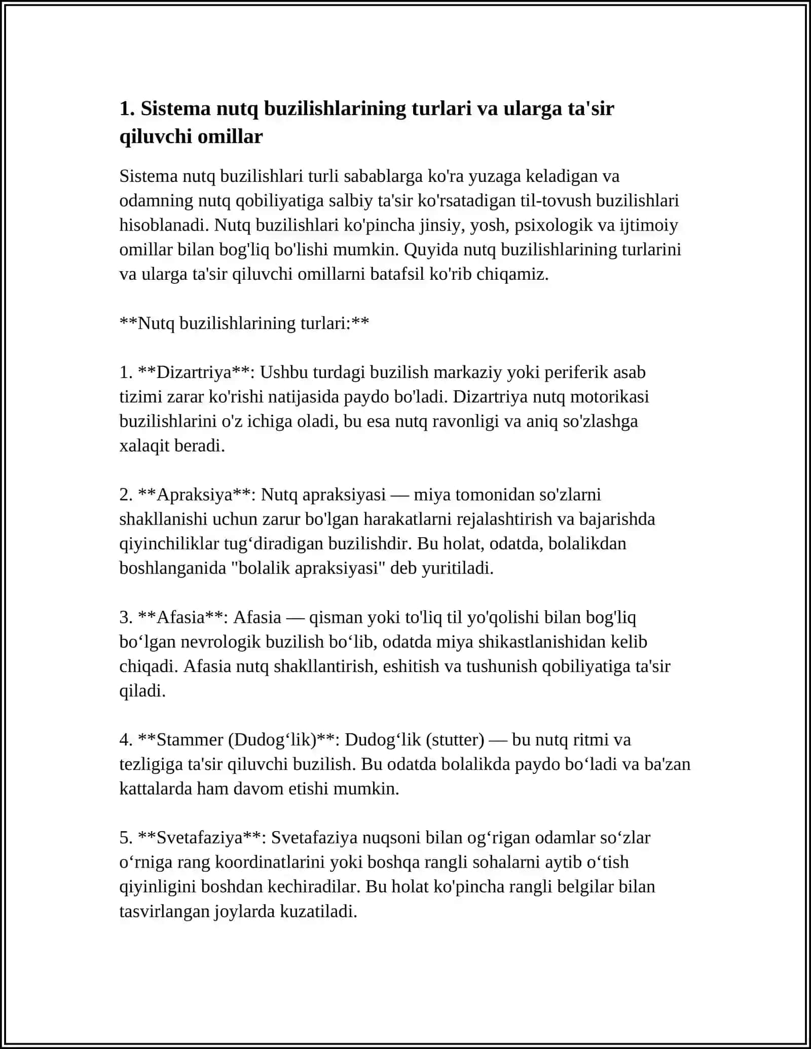 SISTEMALI NUTQ BUZILISHLARI BOʻLGAN BOLALARNING PSIXOLOGIK XUSUSIYATLARI, ULARNI TEKSHIRISH VA KORREKSIYALASH 4