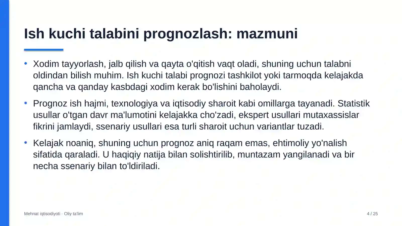 dam olish maskanlarida ish kuchi talabini prognozlash 9780 4