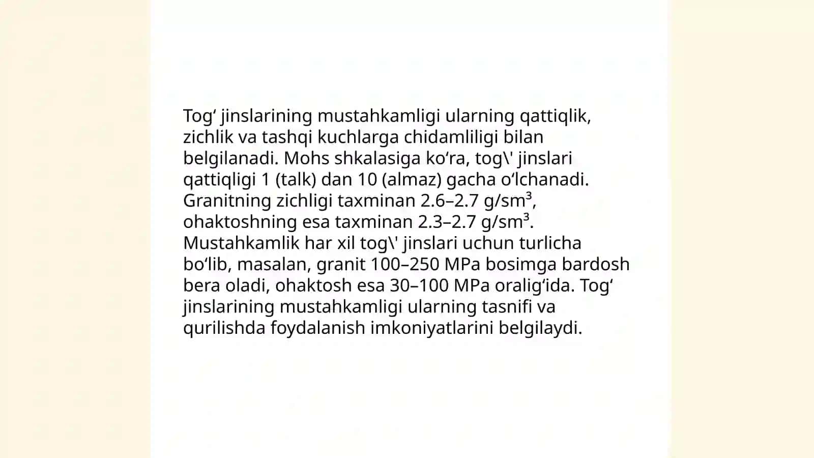 Togʻ jinslarining mexanik xossalari 4