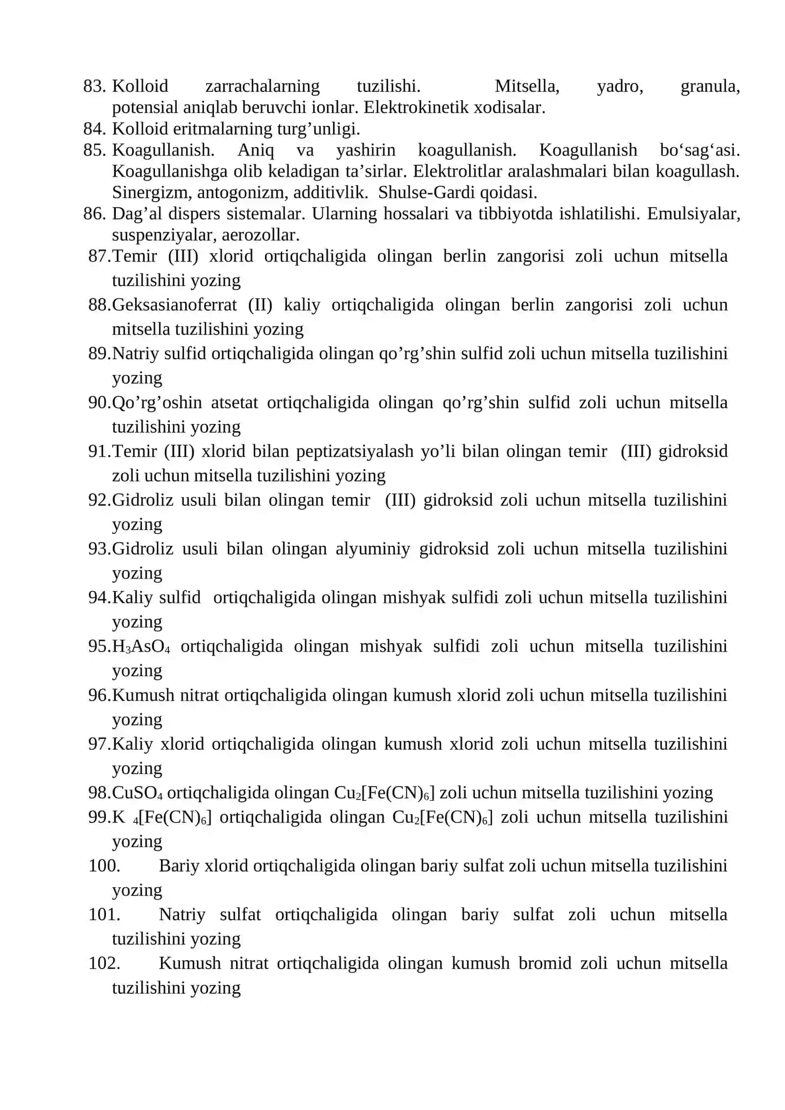 Eritmalar. Gazlarni suyuqlikdagi eruvchanligi va eruvchanlikni bosim, gaz va erituvchi tabiati, temperatura va begona moddalar mavjudligiga bog‘liqligi. Sechenov qonuni. Eritmalarning inson organizmi faoliyatidagi ahamiyati 4