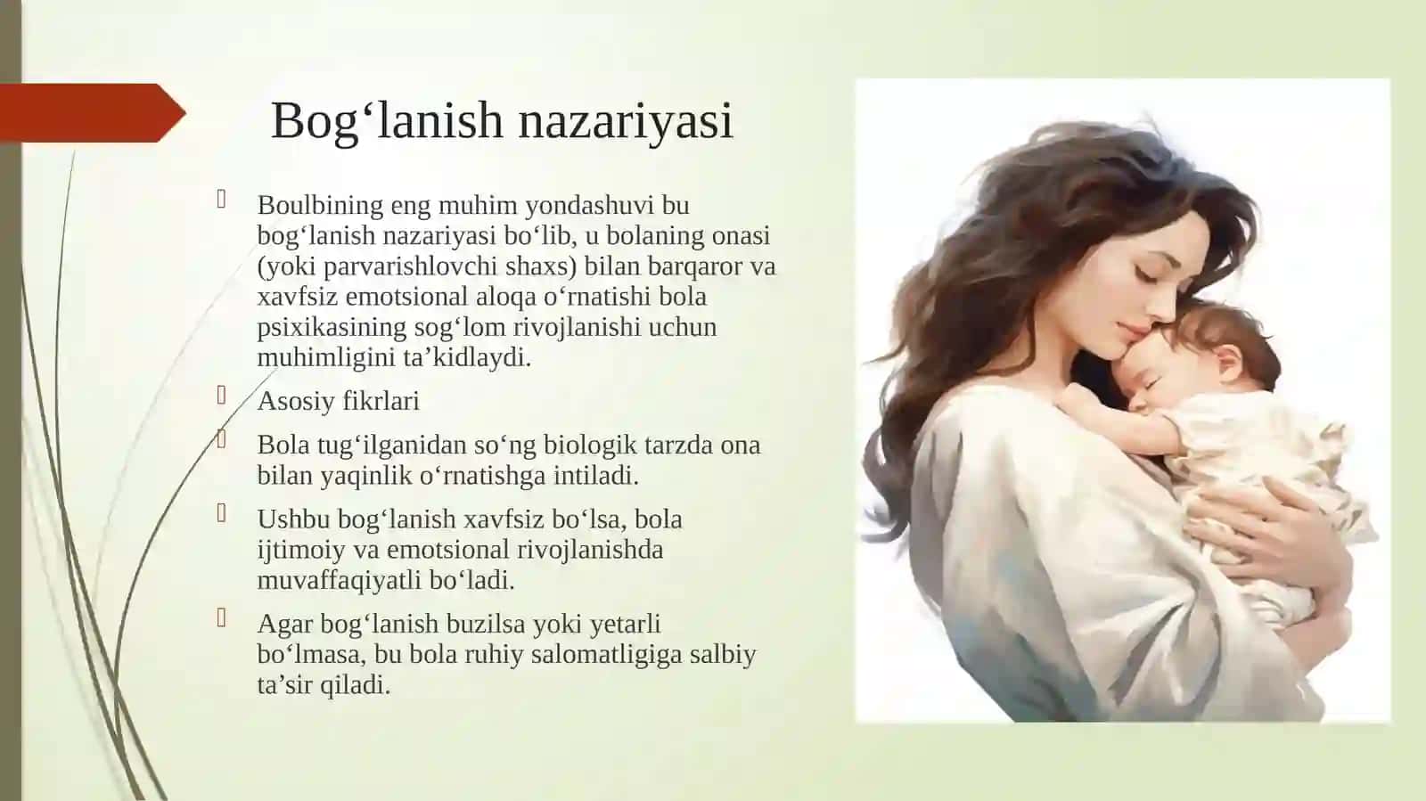INSON PSIXIK RIVOJLANISHINI TUSHSUNTIRISHGA YONDASHUVLAR(Dj.Boulbi, A.Freyd, M.Klayn) 4