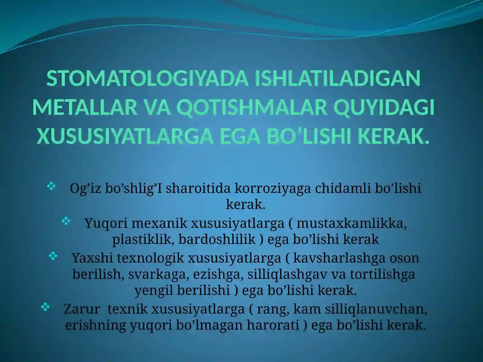 AMALGAMALAR.Turlari xususiyatla 4