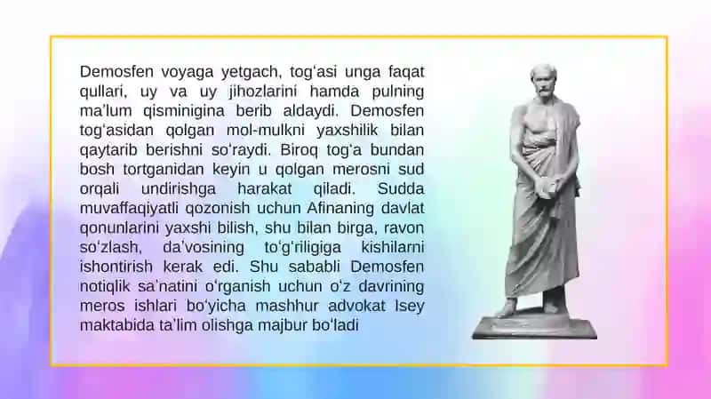 Demosfen notiqlik faoliyati haqida 4