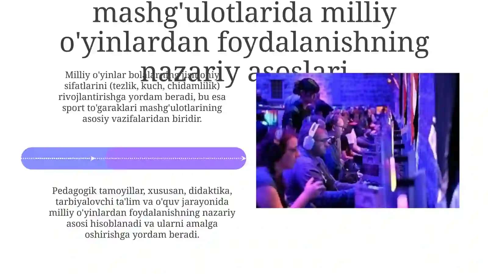 Sport toʻgarak va bayram tadbirlarini oʻtkazish jarayonida milliy harakatli oʻyinlarni foydalanish 4