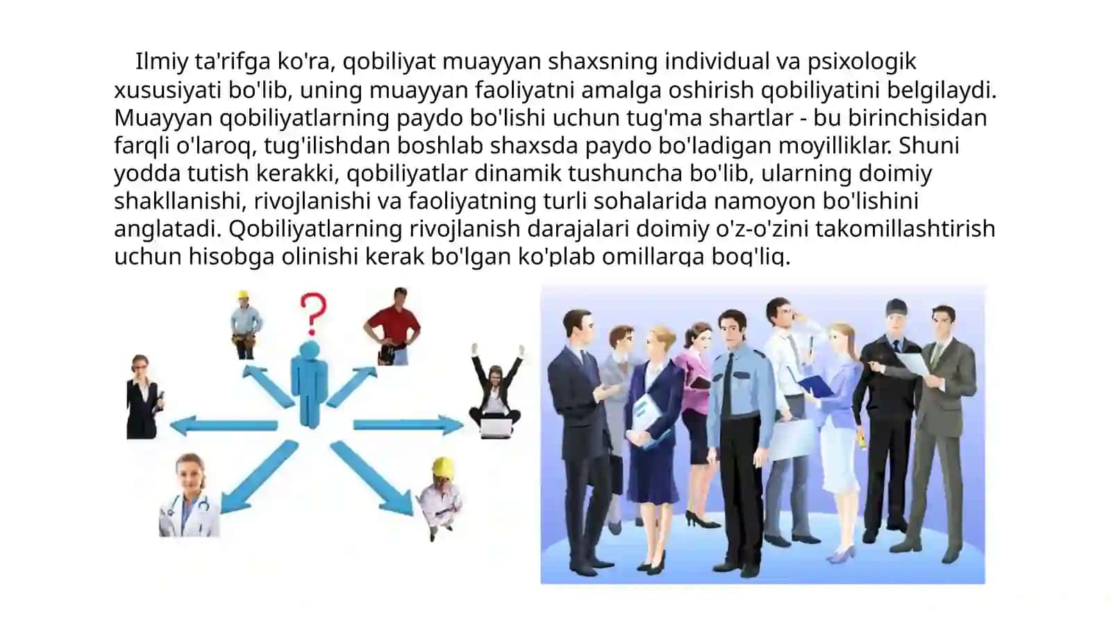 Kasbiy qobilyatlar va ularni aniqlash. 4
