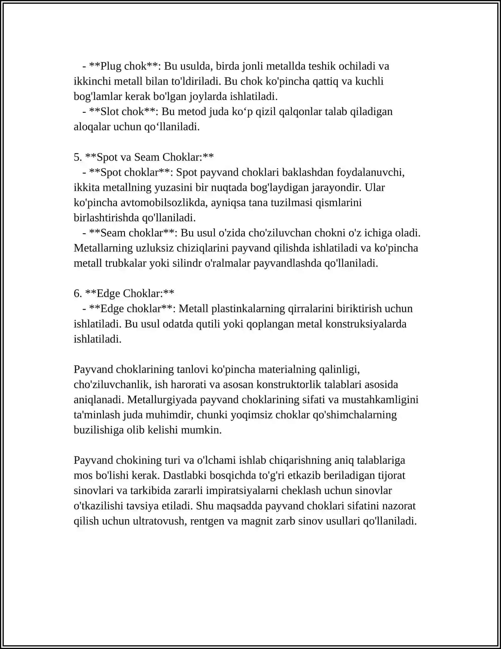 PAYVAND CHOKLARNI ZICHLIKKA PNEVMATIK SINASH USULI BILAN TANISHISH 4