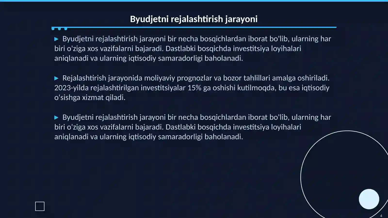 Kapital qòyilmalar byudjetini shakllantirish 4