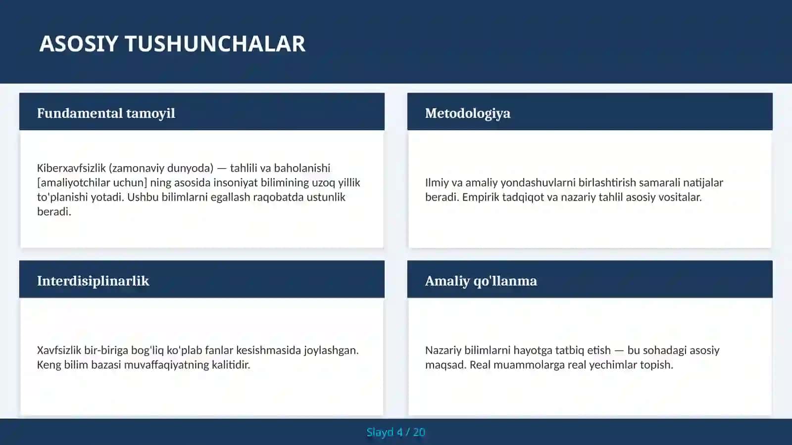 KIBERXAVFSIZLIK (ZAMONAVIY DUNYODA) — TAHLILI VA BAHOLANISHI [AMALIYOTCHILAR UCHUN] 4
