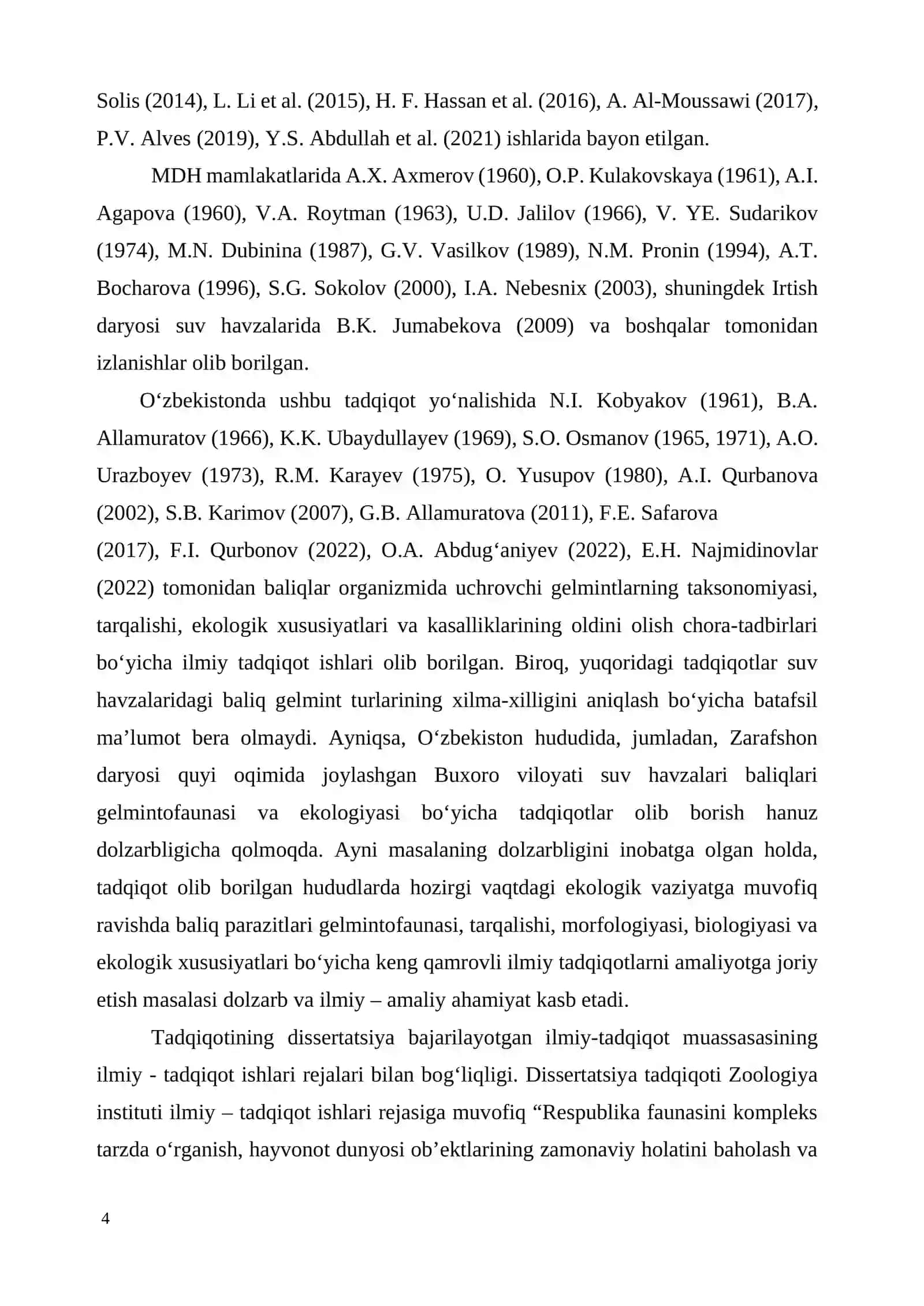 Buxoro viloyati suv havzalari baliqlari gelmintlarining ekologik- faunistik tavsifi 4