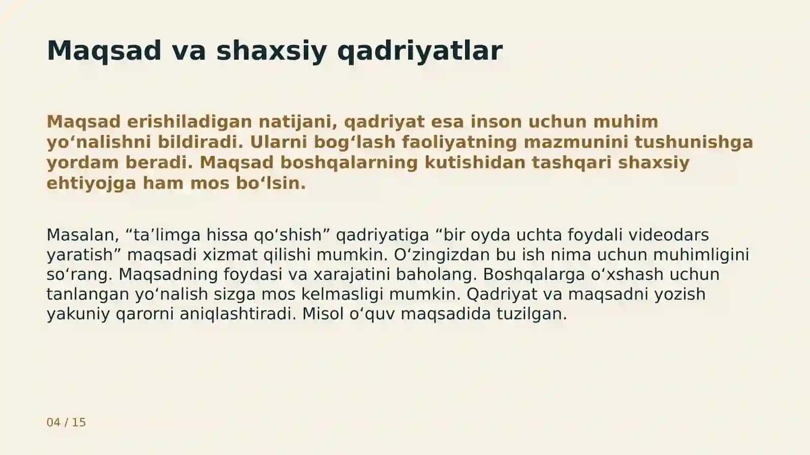Motivatsiya va maqsadga erishish 4