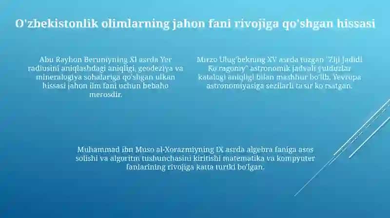 O'zbekiston tarixi ilm fan 4