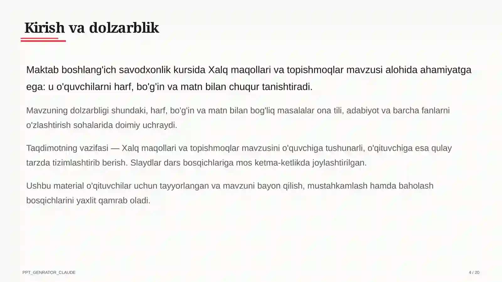 Xalq maqollari va topishmoqlar (2-sinf) 4